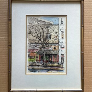 Vintage Original Watercolor Painting By John Gerachis, “Mr. Eagan’s,” 1982