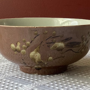 Antique Japanese Meiji Period Porcelain Rice Bowl, Marked Inside