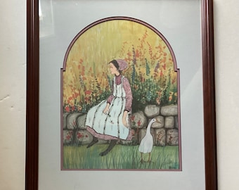 Large VTG P. Buckley Moss Hand Signed Limited Edition Print, “Virginia” 1987, 210/1000