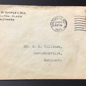 George Washington 2 Cent Stamp, Rose, Envelope Postmarked Jan 10-1923
