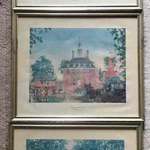 Lot of 3 Vintage Lithograph Arts By James Preston, Virginia, 1939