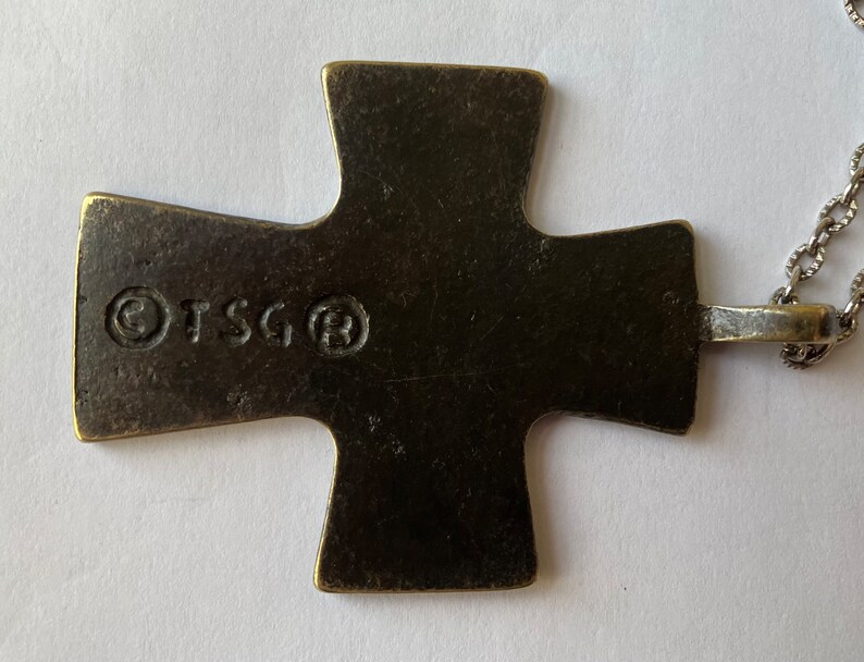 Vintage TSG Enameled Metal Cross Necklace in Box, Box Made in Italy - Etsy
