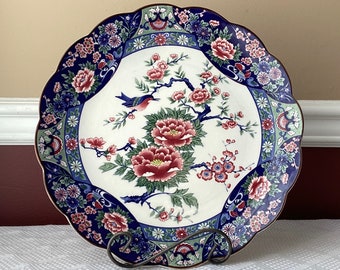 Vintage Tosho Fine China Platter, Bird & Flowers, 12 7/8” W, Made in Japan