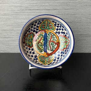 Vintage Mexican Talavera Hand Painted Ceramic Pottery Bowl Decor, 6&quot; W