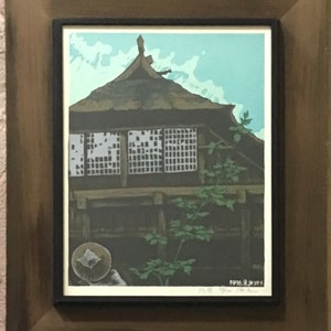Vintage Japanese Woodblock By Mitsuhiro Unno (1939-1979) Limited EDT 49/100, Pencil Signed