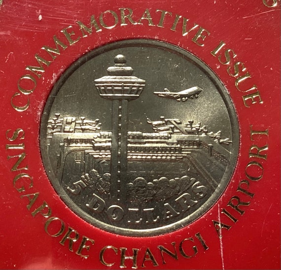 VTG 1981 Singapore Changi Airport Commemorative 5 Dollar Coin - Etsy