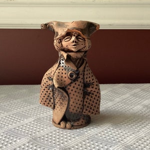 VTG Pottery By Alexander Lvovich (Ukrainian Artist in Kazakhstan), Court Jester/Clown Candle Holder