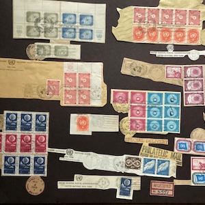 Lot of 66 Vintage United Nations Stamps, 1950+