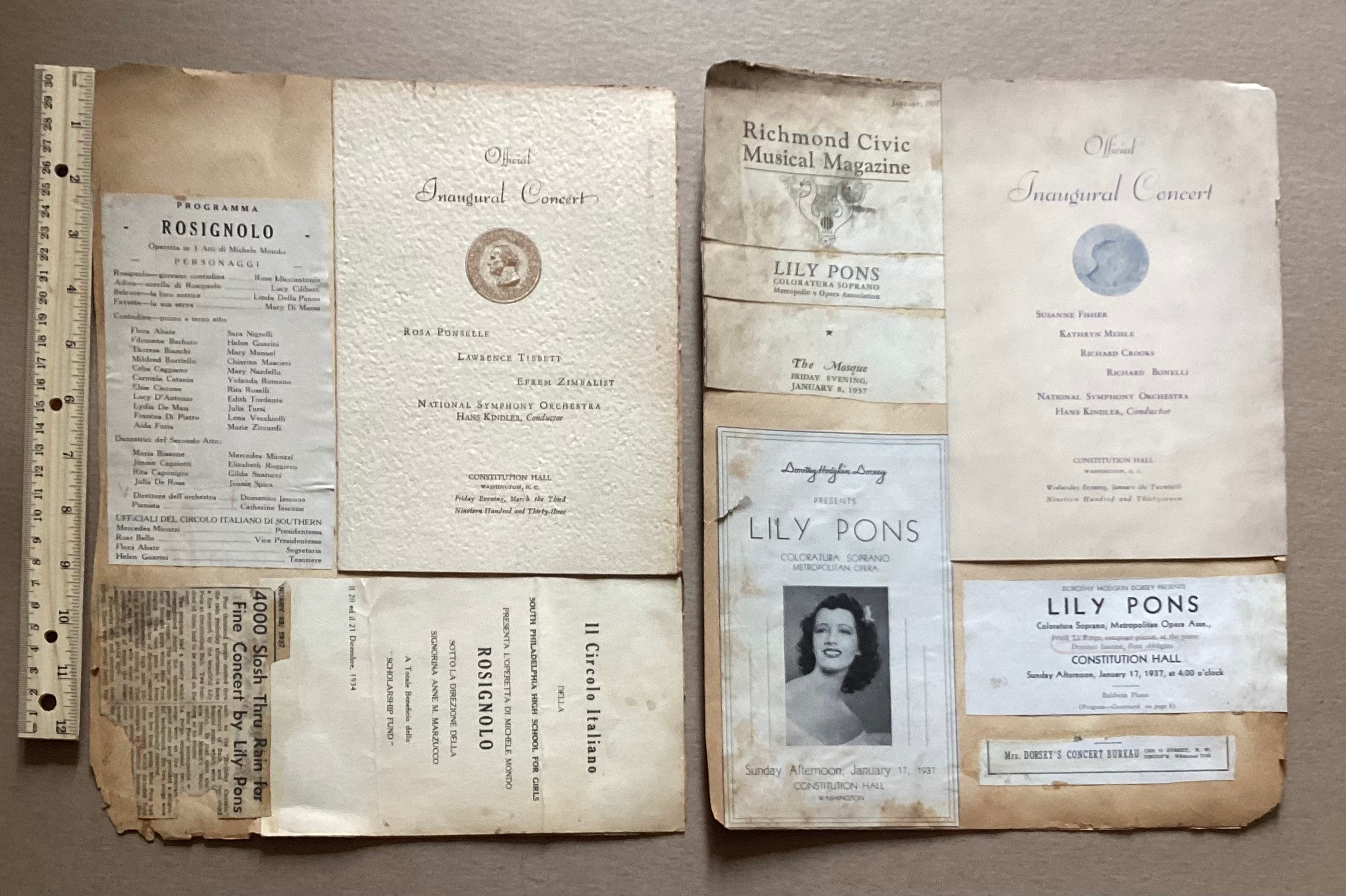 Inaugural Concert Program, Franklin D. Roosevelt, 1933 & 1937 + More ...