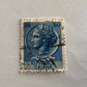 1955 Coin Of Syracuse Repvbblica Italiana 60 Lire Stamp/ Italian Stamp