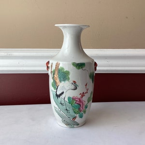 Antique Late Qing Famille Rose Chinese Porcelain Vase, Customs Seal, 8 3/4&quot;