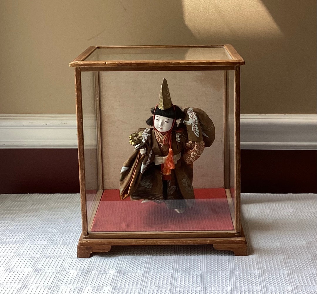 Poupée Ancienne Kagura Dancer En Bois – Nara Ittoubori, Signée, 26cm, Japon
