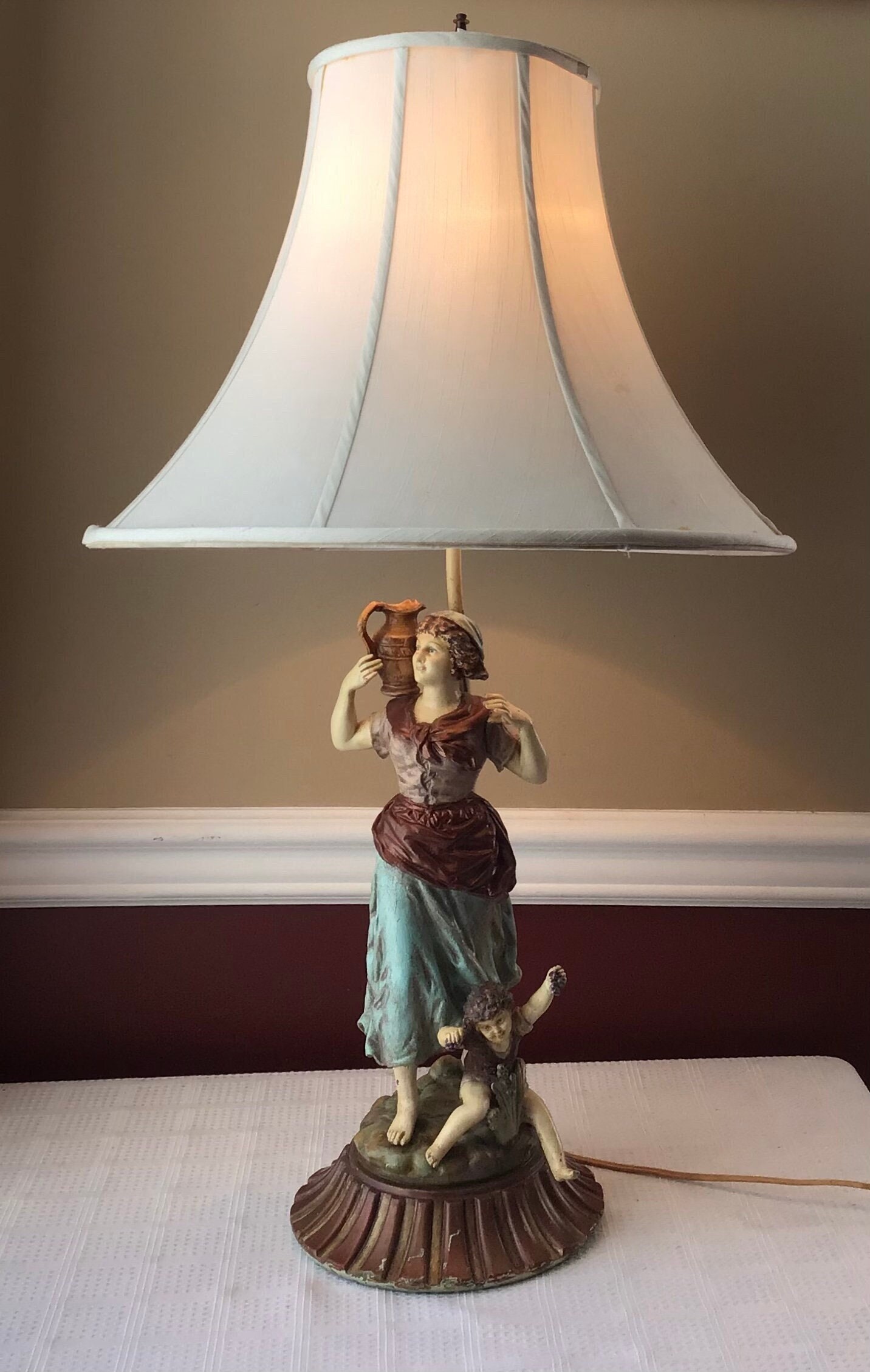 Antique Emile Jonchery Table Lamp Signed by Ernest Rancoulet