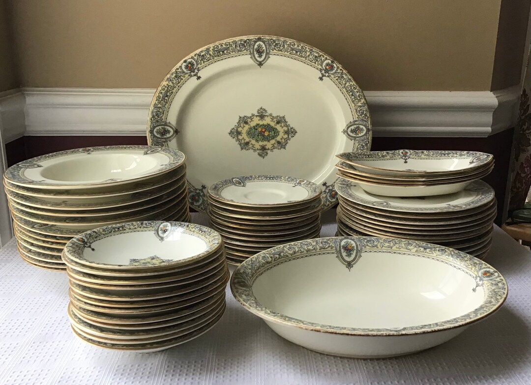 Fantastic Antique 54piece Royal Worcester Portia Porcelain Etsy