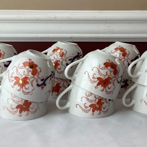 VTG 12-piece Japanese Porcelain Ware Cups Hand Decorated In Hong Kong, Unmarked