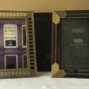 Lot Of 2 Vintage Brass Photo/ Picture Frames, Unused, 1 is Heritage Solid Brass