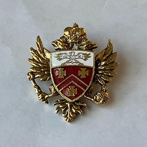 Vintage Knights Templar Coat of Arms Enameled Pin/ Fraternal Organization Pin
