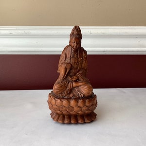 VTG/ Antique Chinese Wooden Carved Buddha Sculpture, Unmarked, 6 3/4&quot; T