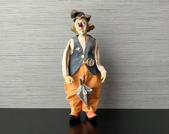 Vintage Albert E. Price Hobo/ Tramp Clown Figurine, 1992, 10" Tall