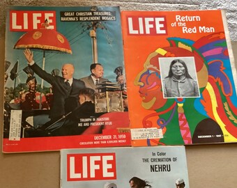 Lot of 3 VTG Life Magazines Dec 1st 1957, Dec 21th 1959 & June 5th
