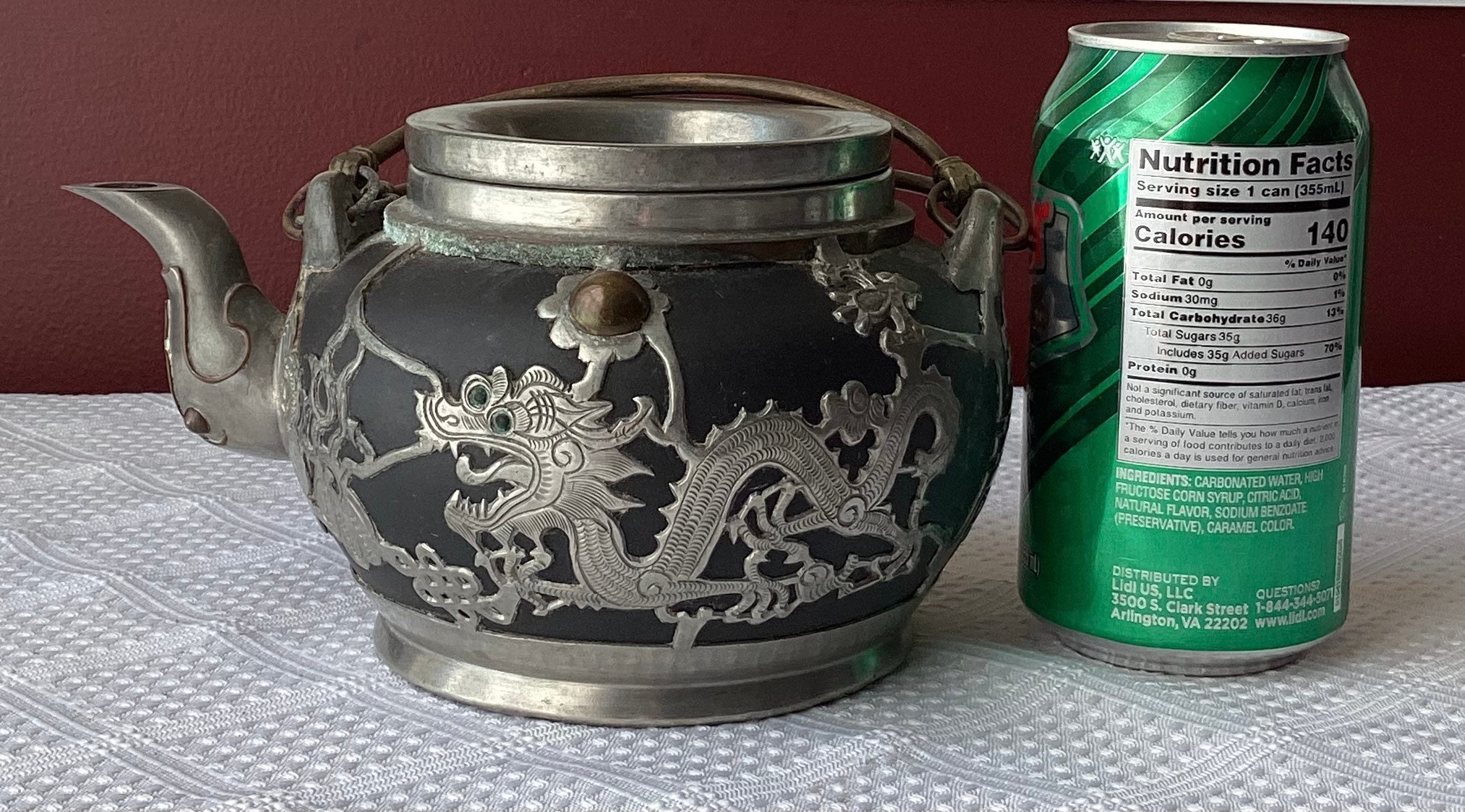 Antique Chinese Dragon Teapot/ Wen Hua Shun Ceramic & Pewter Etsy