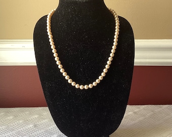 Vintage Costume Jewelry Faux Pearl Necklace