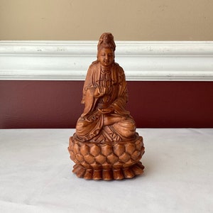VTG/ Antique Chinese Wooden Carved Buddha Sculpture, Unmarked, 6 3/8&quot; T