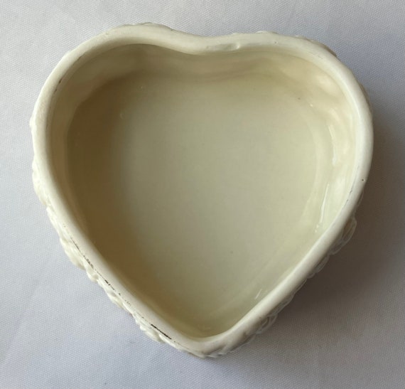 Vintage Lenox-style Porcelain Trinket Box, Heart-… - image 8