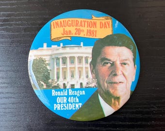 VTG Ronald Reagan Inauguration Day Pin – Jan 20, 1981 White House Commemorative