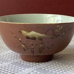 Antique Japanese Meiji Period Porcelain Rice Bowl, Marked Inside