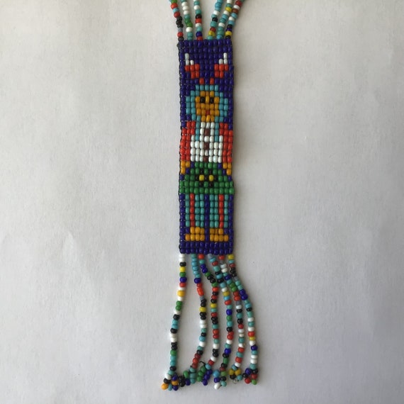Vintage Native American Style Hand Beaded Necklace - image 2