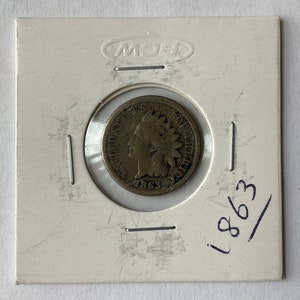 1863 Indian Head Penny (One Cent) Coin