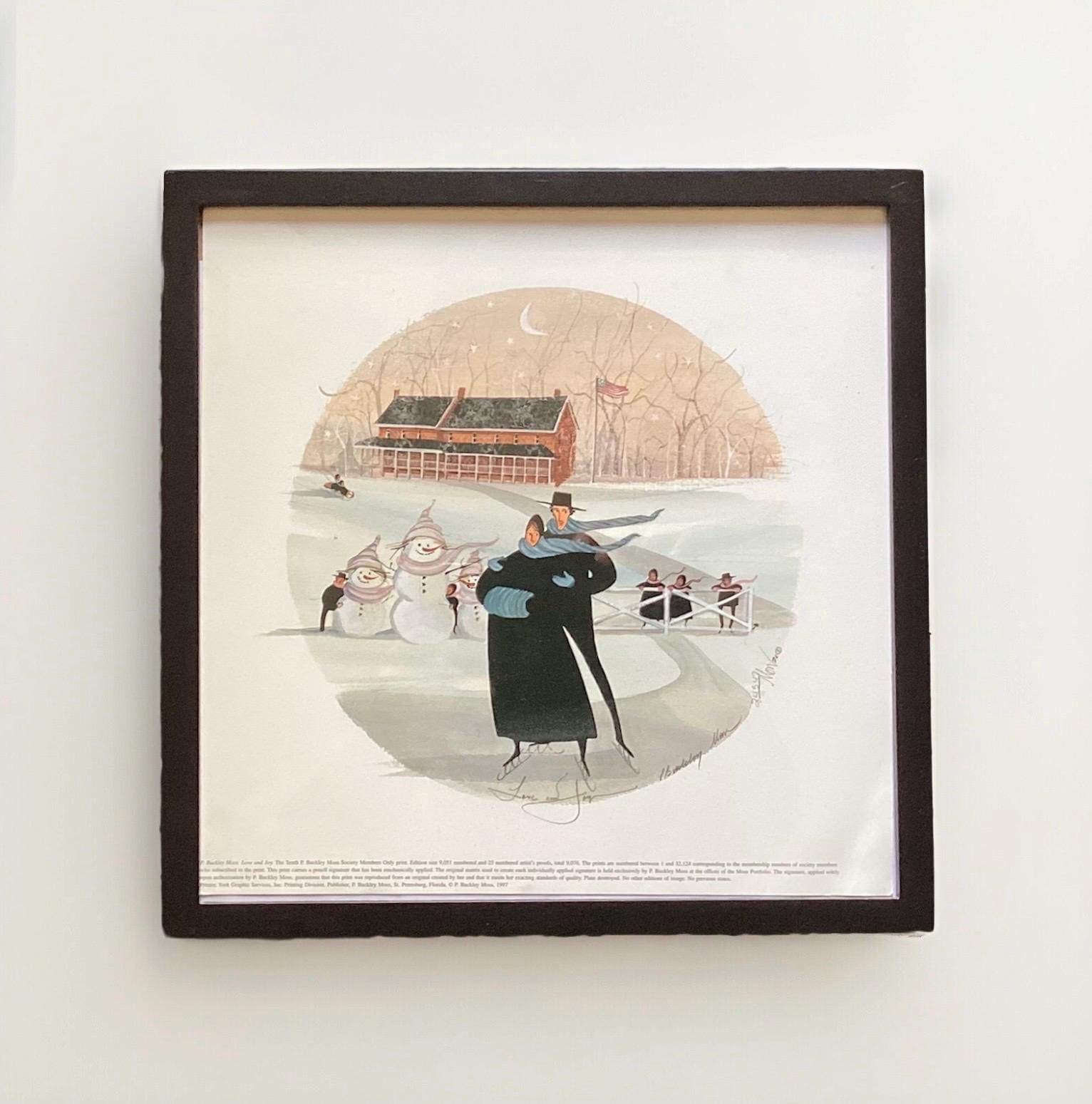 P. Buckley Moss モス 額装 ポスター カリグラフィー アート P. Buckley Moss モス 額装 ポスター カリグラフィー アート Large VTG
