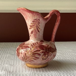 Vintage Hand Painted Pottery Bud Vase Pitcher Made in Holland, 4 1/2” Tall