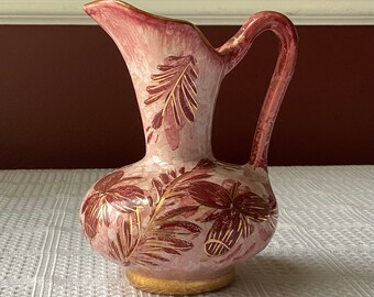 Vintage Hand Painted Pottery Bud Vase Pitcher Made in Holland, 4 1/2” Tall