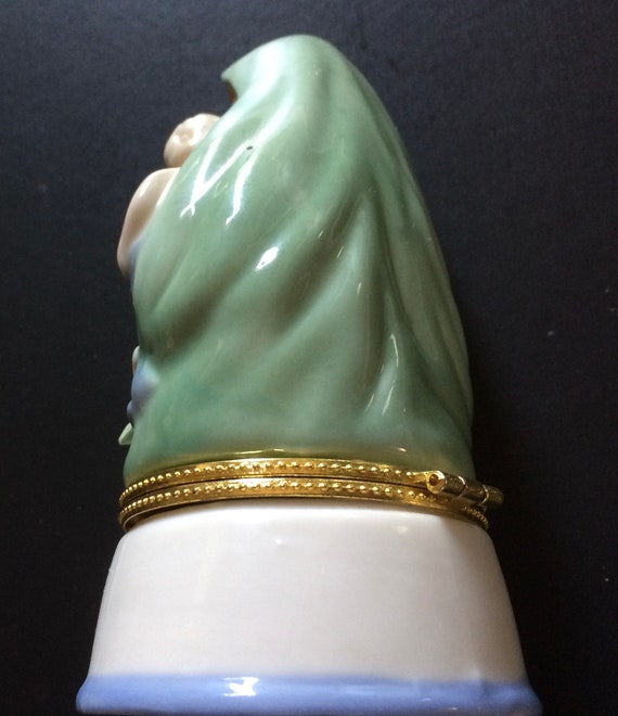 Vintage Porcelain Trinket Box, Mary & Jesus, Reli… - image 5