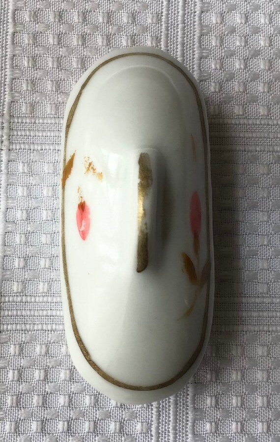 Vintage Small Porcelain Hand Painted Trinket Box - image 5