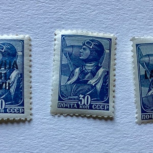 Lot of 3 Vintage Russian/Latvija 1939 Stamps, Sc.#736
