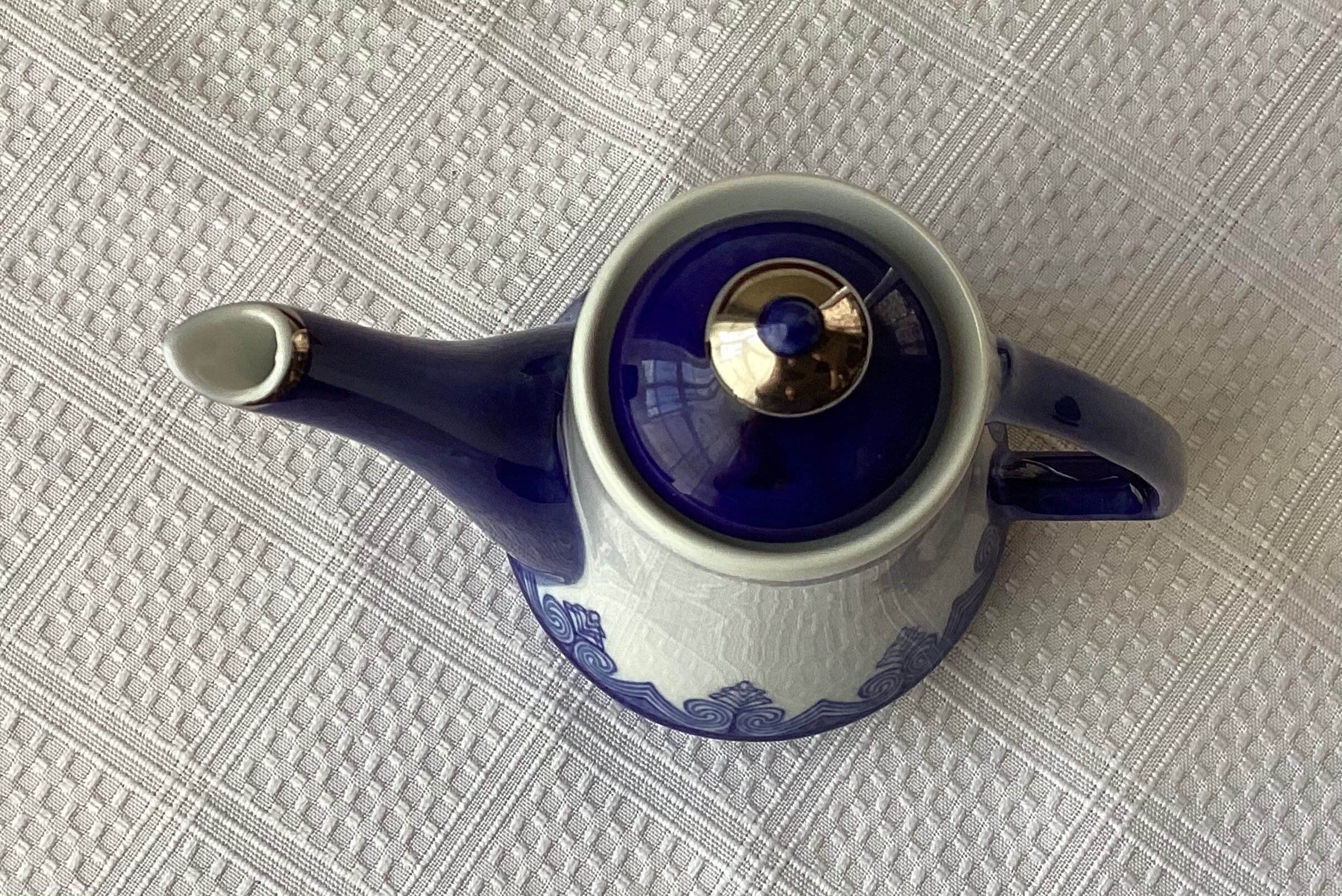 Small Vintage Bombay Porcelain Teapot Made in China Blue & Etsy