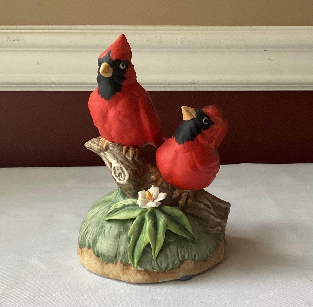 VTG Gorham Porcelain Musical Bird Figurine/ Porcelain Bird Music Box, Cardinals Etsy