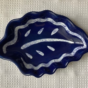 Vintage Ceramic Serving Bowl, Leaf Shape Bowl, 8 1/4” L x 5 3/4” Wide, Marked