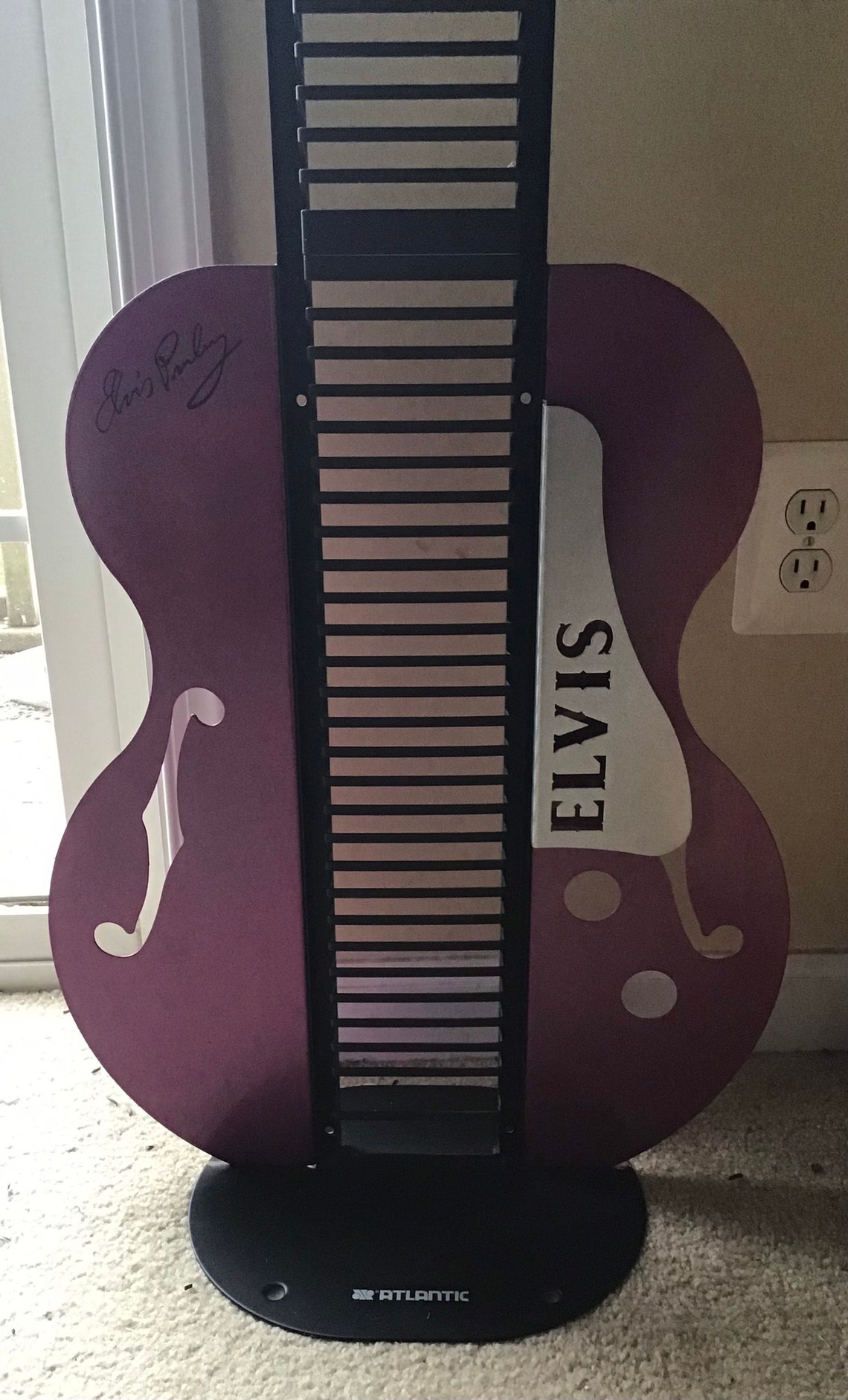 Vintage Atlantic Elvis Presley Guitar Shape CD Holder Tower Etsy