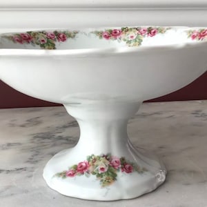 Vintage Haas & Czjzek Handmade Porcelain Cake Stand, Czech Republic, Marked Designs By Ruth 1998