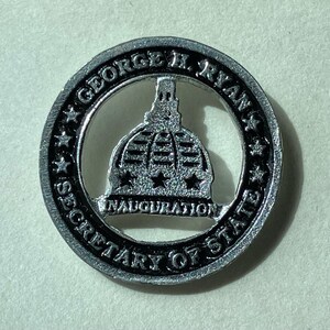 George H. Ryan Secretary Of State Illinois Inauguration Lapel Pin, Union Made