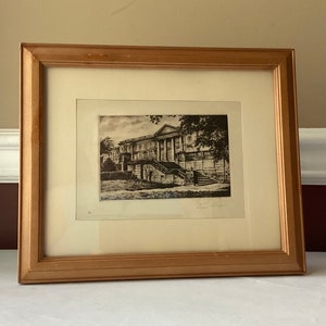 Antique European Hand Signed Etching