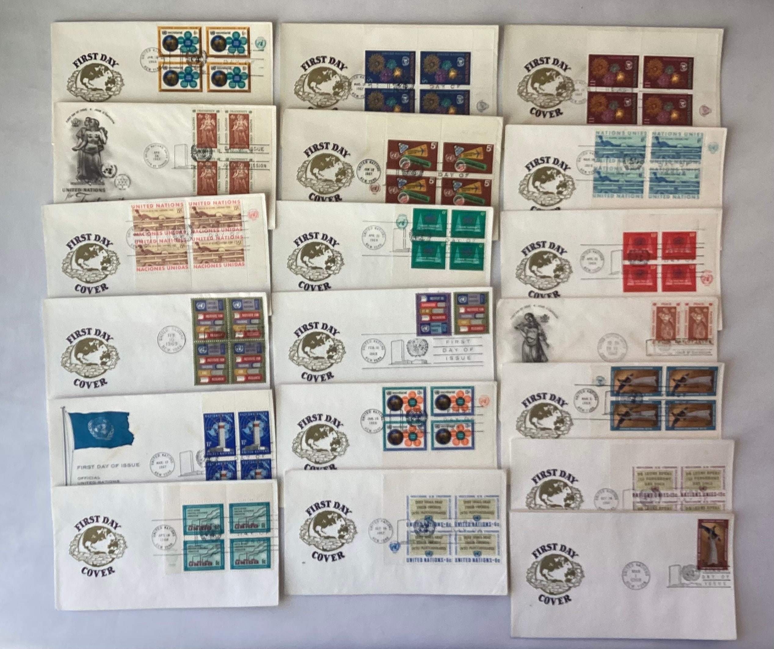 Lot of 20 United Nations Postal First Day of Issue Stamps 1967  display picture 1