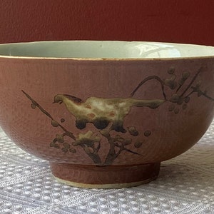 Antique Japanese Meiji Period Porcelain Rice Bowl, Marked Inside