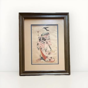 Antique Japanese Ukiyo-e Woodblock Print, Beauty In Spring Dress