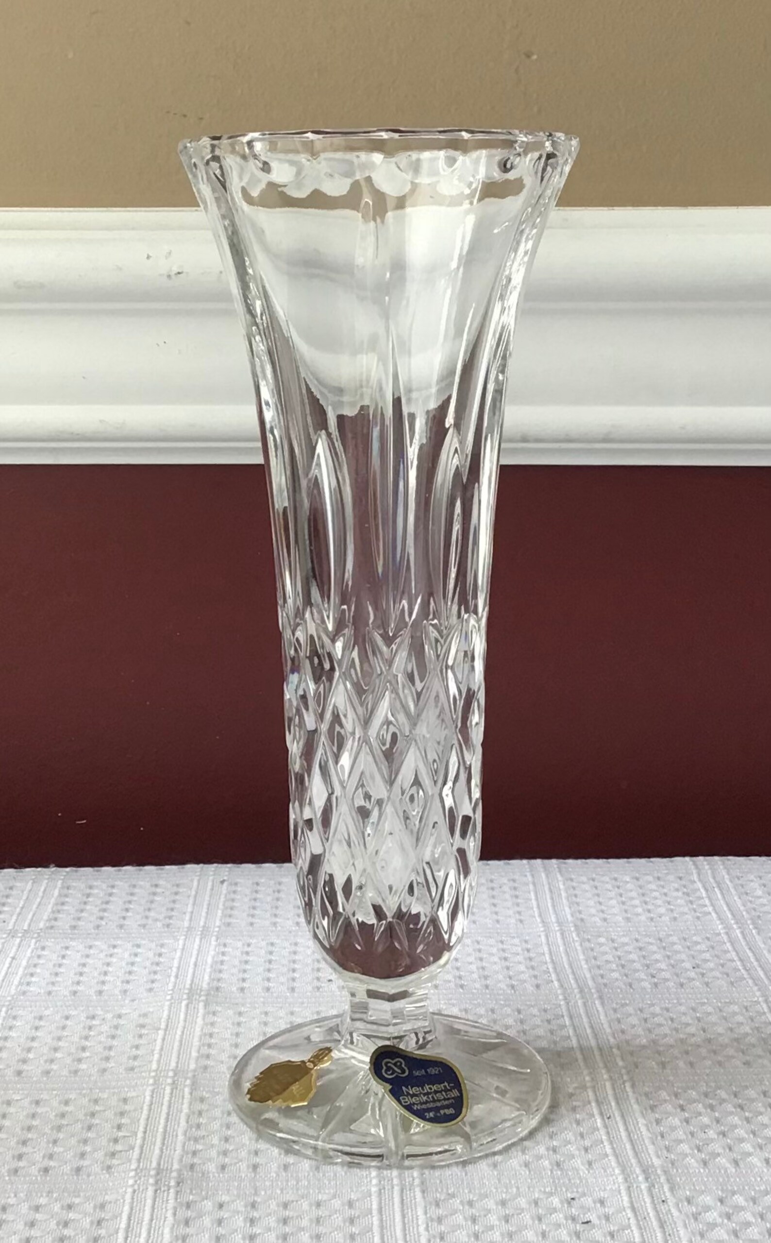 Vintage German Crystal 24 Vase Hochwertiges Bleikristall Etsy