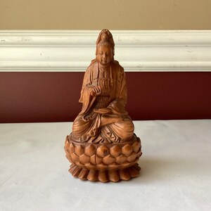 VTG/ Antique Chinese Wooden Carved Buddha Sculpture, Unmarked, 6 3/4&quot; T